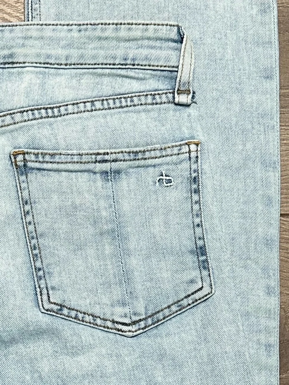 Rag & Bone Nina High Rise Ankle Flare Stretch Frayed Blue Jeans Size 24